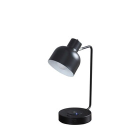 15.25"in Vadim Black Adjustable Student Desk Task Table Lamp w/ Charging USB Port Station B072116665