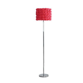 63"in Red Roses in Bloom Acrylic/Metal Floor Lamp B072116666