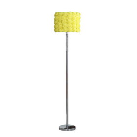 63"in Yellow Roses in Bloom Acrylic/Metal Floor Lamp B072116667