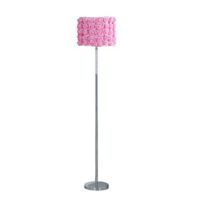 63"in Pink Roses in Bloom Acrylic/Metal Floor Lamp B072116668