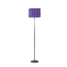 63"in Lavender Roses in Bloom Acrylic/Metal Floor Lamp B072116669