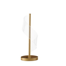 18.75" in Dinamo Modern "S" Wave Swirl Acrylic LED Brushed Gold Table Lamp B072116671
