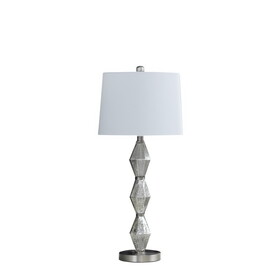 29.5" in Emil Moderne Geometric Glass Brushed Silver Table Lamp B072116672