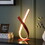 17" in Abstract Upright Ribbon Bow LED Red Metal Table Lamp B072116676