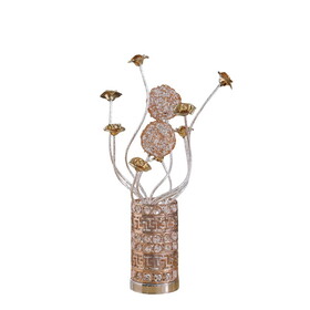 Aluminum Golden Rose Copper/Silver Wire Bud Flower Bud Table Lamp for Living Room, Nightstand Bedside Table Lamp for Bedroom, LED Lamp B072P220153