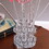 Aluminum 4 Red Roses 6 Petal Floral 2 Red/Silver Flower Bud on a 4 Squared Modern Hexagona Chrome Vase Table Lamp for Living Room, Nightstand Bedside Table Lamp for Bedroom, LED Lamp B072P220156