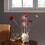 Aluminum 4 Red Roses 6 Petal Floral 2 Red/Silver Flower Bud on a 4 Squared Modern Hexagona Chrome Vase Table Lamp for Living Room, Nightstand Bedside Table Lamp for Bedroom, LED Lamp B072P220156