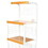 59.5" Tall 3-Tier Microwave Kitchen Cart with Drawer and Outlet, White and Natural B072P222424