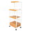 59.5" Tall 3-Tier Microwave Kitchen Cart with Drawer and Outlet, White and Natural B072P222424