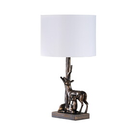 19.75" in Capreolus Bronze Western Roe Deers Polyresin Table Lamp B072P222438