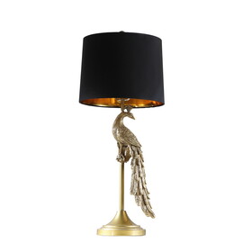 29" in Modern Elegance Golden Peacock on a Pedestal Polyresin Table Lamp B072P222439