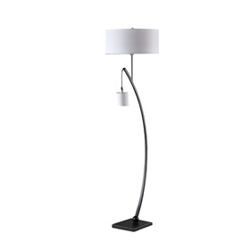 59" in Contemporary Dual Black Arc w/ Hanging Pendelum Lamp Metal Floor Lamp B072P222447