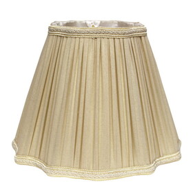 Slant Inverted Corners Fancy Square Pleated Softback Lampshade with Bulb Clip, Taupe B075101592