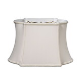 Fancy Oblong Softback Lampshade with Washer Fitter, Cream Color Natural Fabric Lampshade for Table Lamps, 7.25x11.375