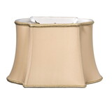 Fancy Oblong Softback Lampshade with Washer Fitter, Vintage Gold Color Natural Fabric Lampshade for Table Lamps, 10