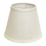 Empire Hardback Lampshade with Bulb Clip, White Fabric Lampshade for Table Lamps, Natural Linen, 5