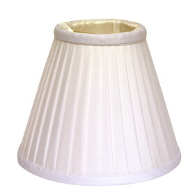 Slant Side Pleat Chandelier Lampshade with Flame Clip, White (Set of 6) B075101680