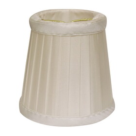 Slant Side Pleat Chandelier Lampshade with Flame Clip, Oyster (Set of 6) B075101681