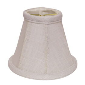Slant Linen Chandelier Lampshade with Flame Clip, White (Set of 6) B075101697
