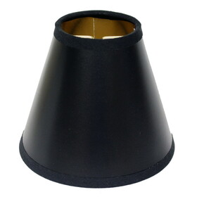 Slant Hardback Chandelier Lampshade with Flame Clip, Black (with gold lining) (Set of 6) B075101731