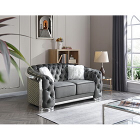 Glory Furniture Sapphire G0590A-L Loveseat, Gray B078107913
