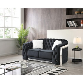 Glory Furniture Sapphire G0593A-L Loveseat, Black B078107915