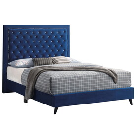 Glory Furniture Alba G0609-QB-UP QUEEN BED, NAVY BLUE B078107936