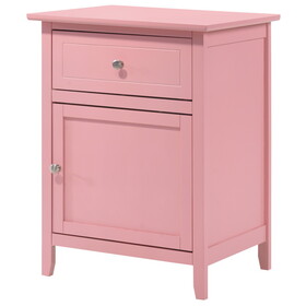 Glory Furniture Izzy G1404-N 1 Drawer /1 Door Nightstand, Pink B078108015