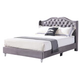 Glory Furniture Joy G1931-QB-UP Queen Upholstered Bed, GRAY B078108099