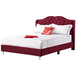 Glory Furniture Joy G1933-KB-UP King Upholstered Bed, CHERRY B078108103