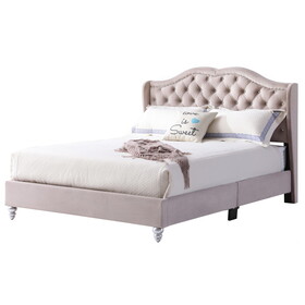 Glory Furniture Joy G1935-QB-UP Queen Upholstered Bed, BEIGE B078108108