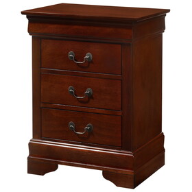Glory Furniture Louis Phillipe G3100-3N 3 Drawer Nightstand, Cherry B078108153