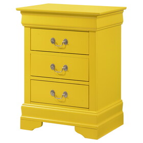 Glory Furniture Louis Phillipe G3102-3N 3 Drawer Nightstand, Yellow B078108158