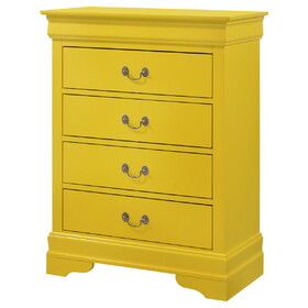 Phillipe G3102-BC 4 Drawer Chest, Yellow B078108159