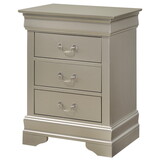 Glory Furniture Louis Phillipe G3103-3N 3 Drawer Nightstand, Silver Champagne B078108165