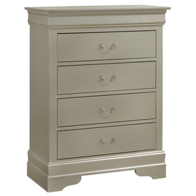Glory Furniture Louis Phillipe G3103-BC 4 Drawer Chest, Silver Champagne B078108166