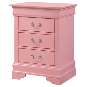 Glory Furniture Louis Phillipe G3104-3N 3 Drawer Nightstand, Pink B078108172
