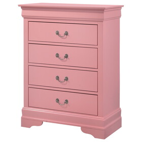 Glory Furniture Louis Phillipe G3104-BC 4 Drawer Chest, Pink B078108173