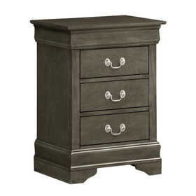 Glory Furniture Louis Phillipe G3105-3N 3 Drawer Nightstand, Gray B078108179