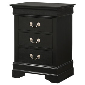 Glory Furniture Louis Phillipe G3150-3N 3 Drawer Nightstand, Black B078108211