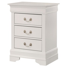 Glory Furniture Louis Phillipe G3190-3N 3 Drawer Nightstand, White B078108232