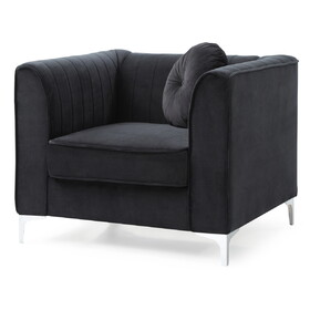 Sleek Modern Sloped Armchair in Black B078108436
