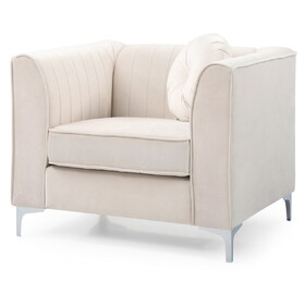Contemporary Ivory Sloped Armchair B078108438