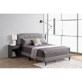 Glory Furniture Deb G1112-QB-UP Queen Bed - All in One Box, LIGHT GREY B078112118