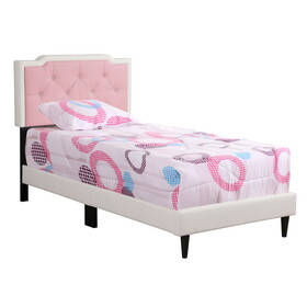 Glory Furniture Deb G1122-TB-UP Twin Bed- All in One Box, White and Pink B078112138