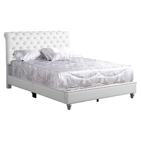 Glory Furniture Maxx G1938-KB-UP Tufted Upholstered Bed, WHITE B078118317