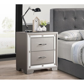 Glory Furniture Alana G6800-N Nightstand, Silver Champagne B078118425