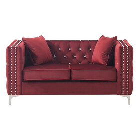 Glory Furniture Paige G826A-L Loveseat, BURGUNDY B078S00003