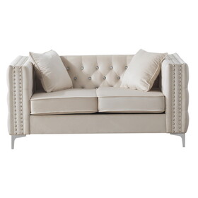 Glory Furniture Paige G827A-L Loveseat, IVORY B078S00004