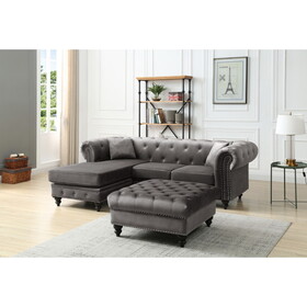 Glory Furniture Nola G0350B-SC Sofa Chaise ( 3 Boxes ), DARK GRAY B078S00007
